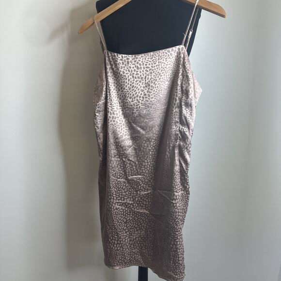 Anthropologie Sophie Rue Slip Dress Size M Pink Animal Print Spaghetti Strap - Picture 7 of 9